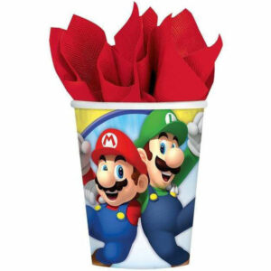 Bicchieri in carta 250 ml Super Mario conf da 8 pz