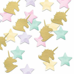 1 Conf. Confetti da Tavolo Unicorno Metal da 28 pz