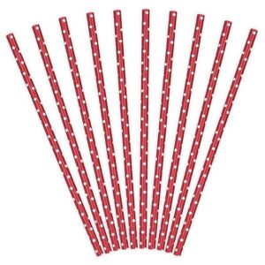 Cannucce in carta 19,5 cm Rosso con pois Bianco 10 pz *