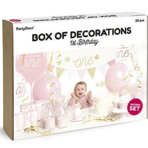 Set Decorazioni per festa 1° Compleanno Bimba 33 pz *