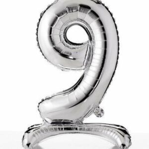 Palloncino Mylar Argento autoportante 70 cm numero 9