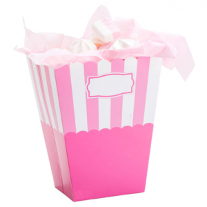 Party Box 8,5x10x19 cm Righe Rosa 2 pz