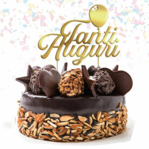 Cake Topper Tanti Auguri oro *