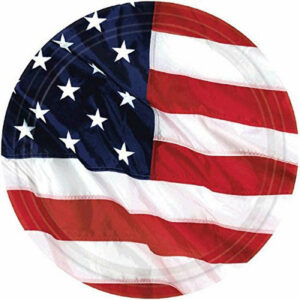 Piatti carta 17,7 cm Bandiera USA conf da 8 pz