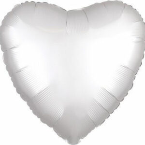 Palloncino Mylar 17″ 42 cm Cuore Satinato Bianco