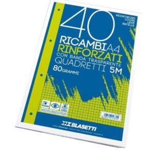 Ricambi A4 Rinforzati 5 mm 40 Fogli *