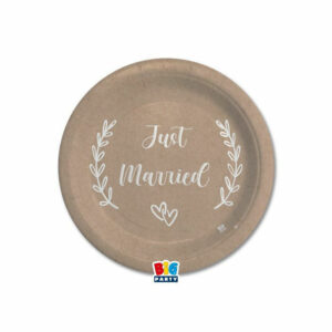 Piatti 18 cm Just Married Kraft 8 pezzi