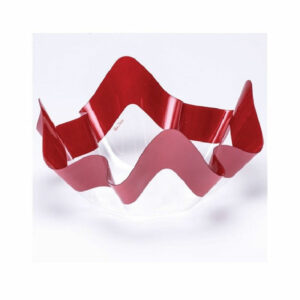 Porta Confetti Trasparente con Decorazione Rosso perlato 22,5×12 cm