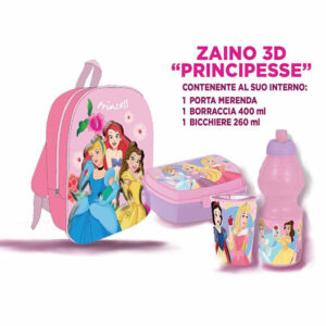 Zaino Asilo 3D School Pack Principesse Disney