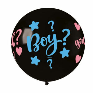 10 Palloncini in Lattice 31″ 80 cm Nero con Stampa Boy or Girl