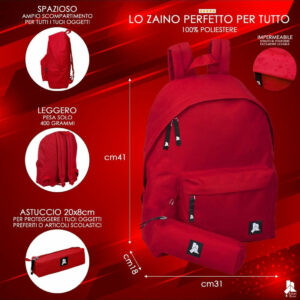 Julian Ross Zaino con astuccio Scuola Rosso