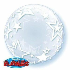 Palloncino Qualetex – Bubbles – Trasparente con Stelle 61 cm