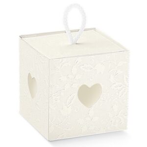 Scatola Porta confetti Harmony  con cuore 9x9x6,5 cm 10 Pz *