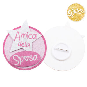 Spilla Glitterata Amica della Sposa 10 cm *