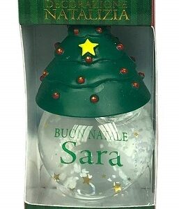 Palla di Neve 4×6 cm con nome SARA