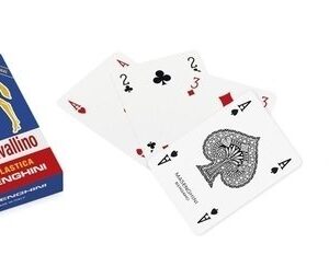 Carte Poker Cavallino Dorso Blu Plastica 100% *