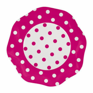 PIATTI 27cm POIS FUCSIA 5 PZ*