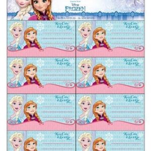 Etichette Libro Disney Frozen 8,5×4,5 cm confezione da 16 pezzi *