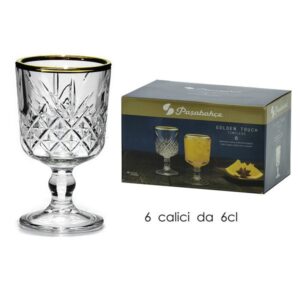 Set 6 Calici Amber bordo Oro per liquore 6 cl